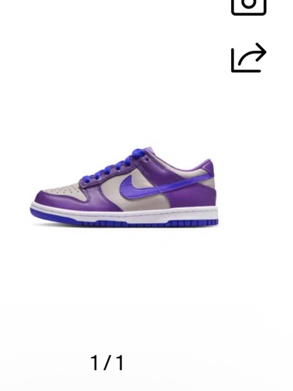 Nike Kids Low-Top Sneakers in Purple and Cream